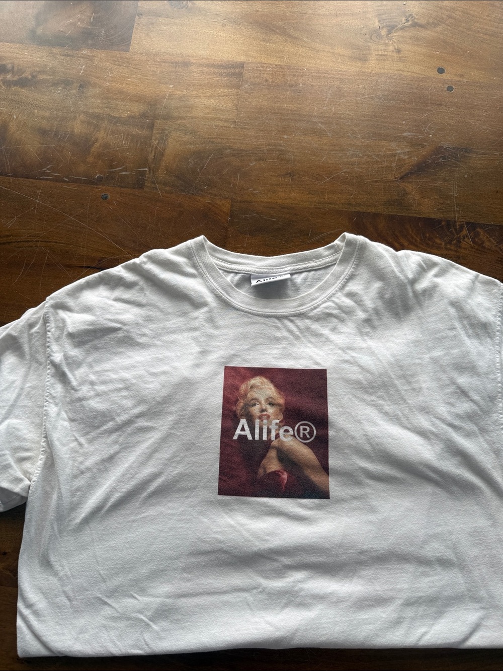 Alife White Short-Sleeve Tee with Marilyn Graphic